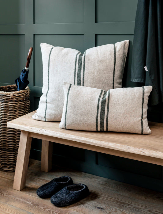 Windrush Stripe Cushion 30x50 Forest Green