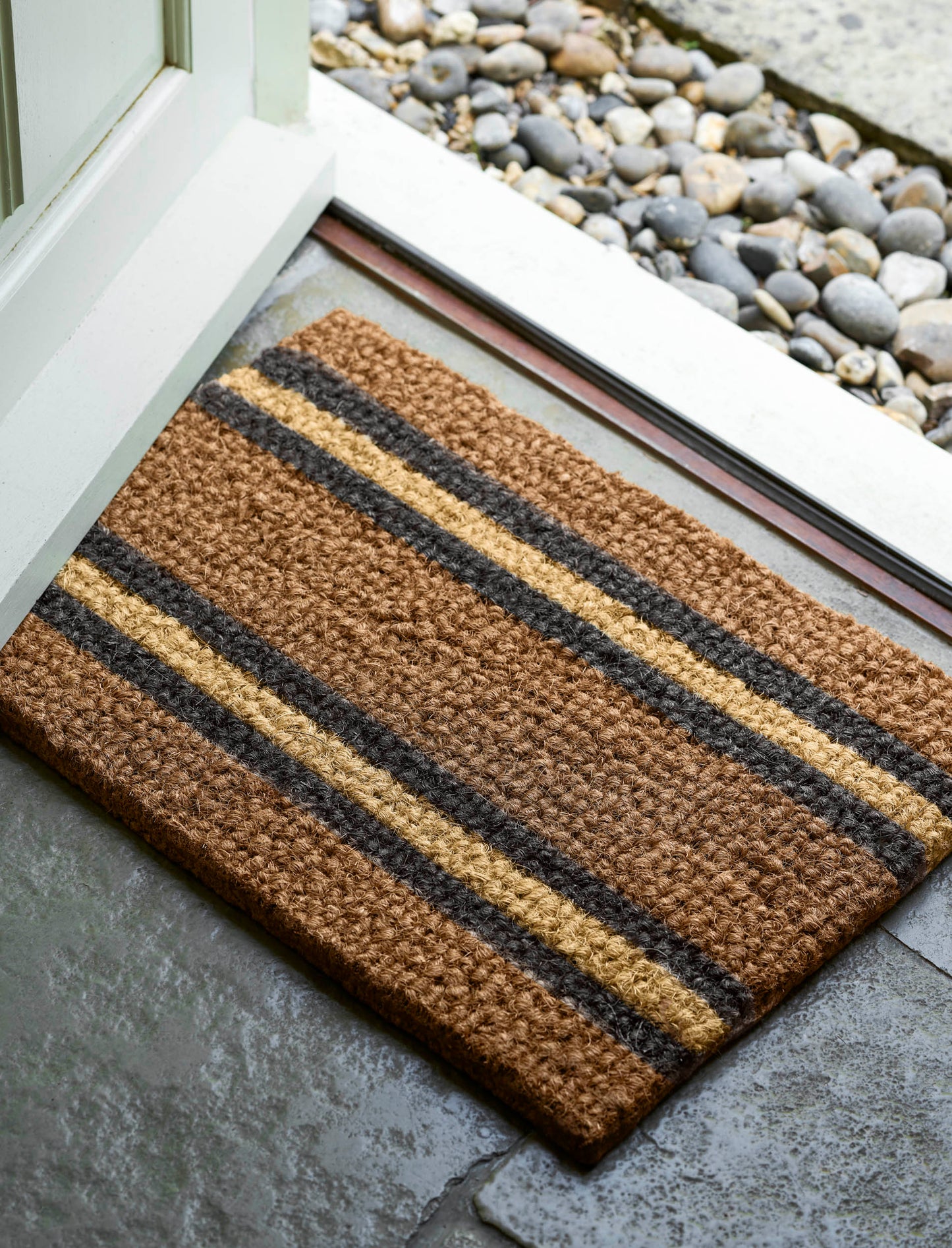 Hatford Stripe Doormat Small Antique Brown