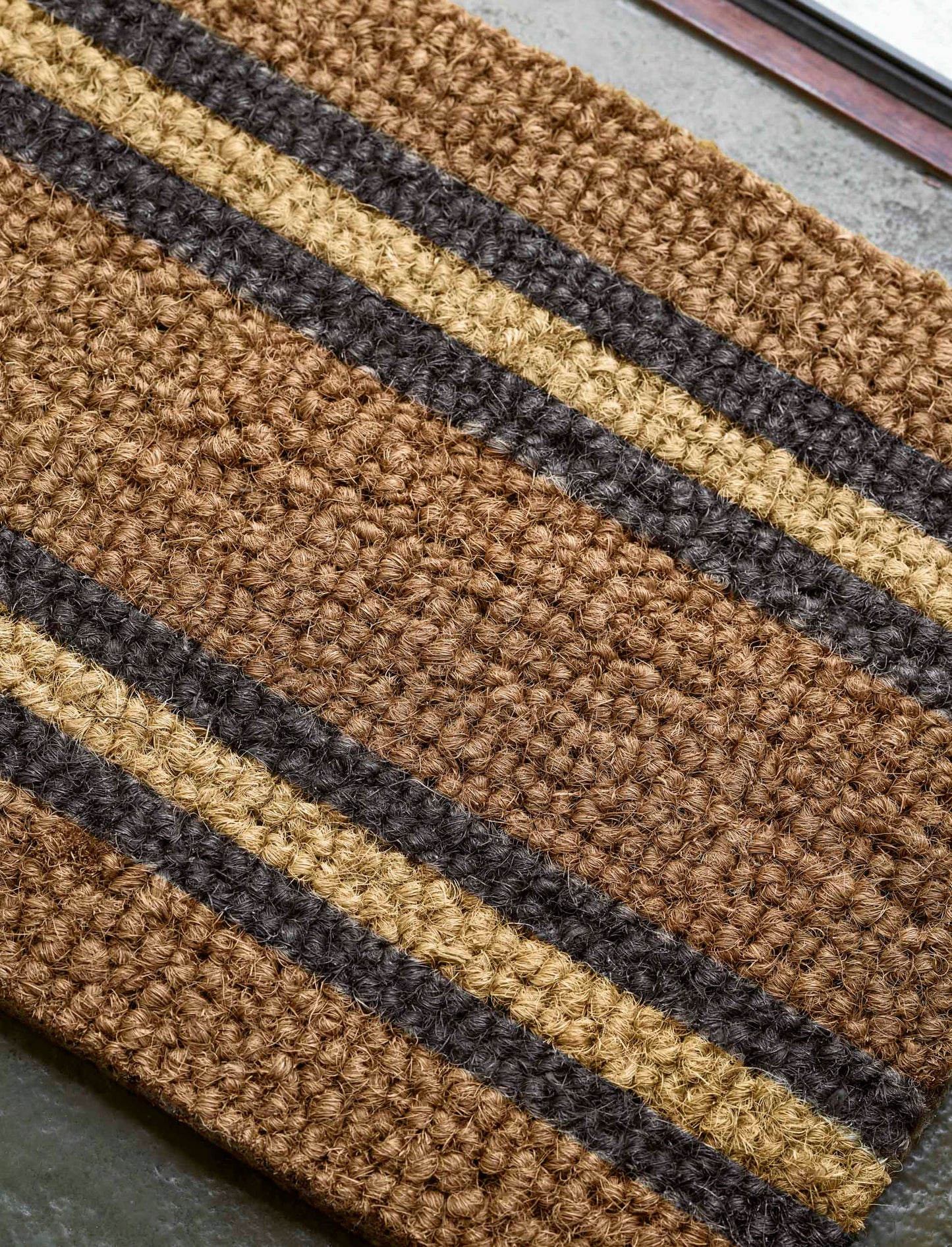 Hatford Stripe Doormat Small Antique Brown