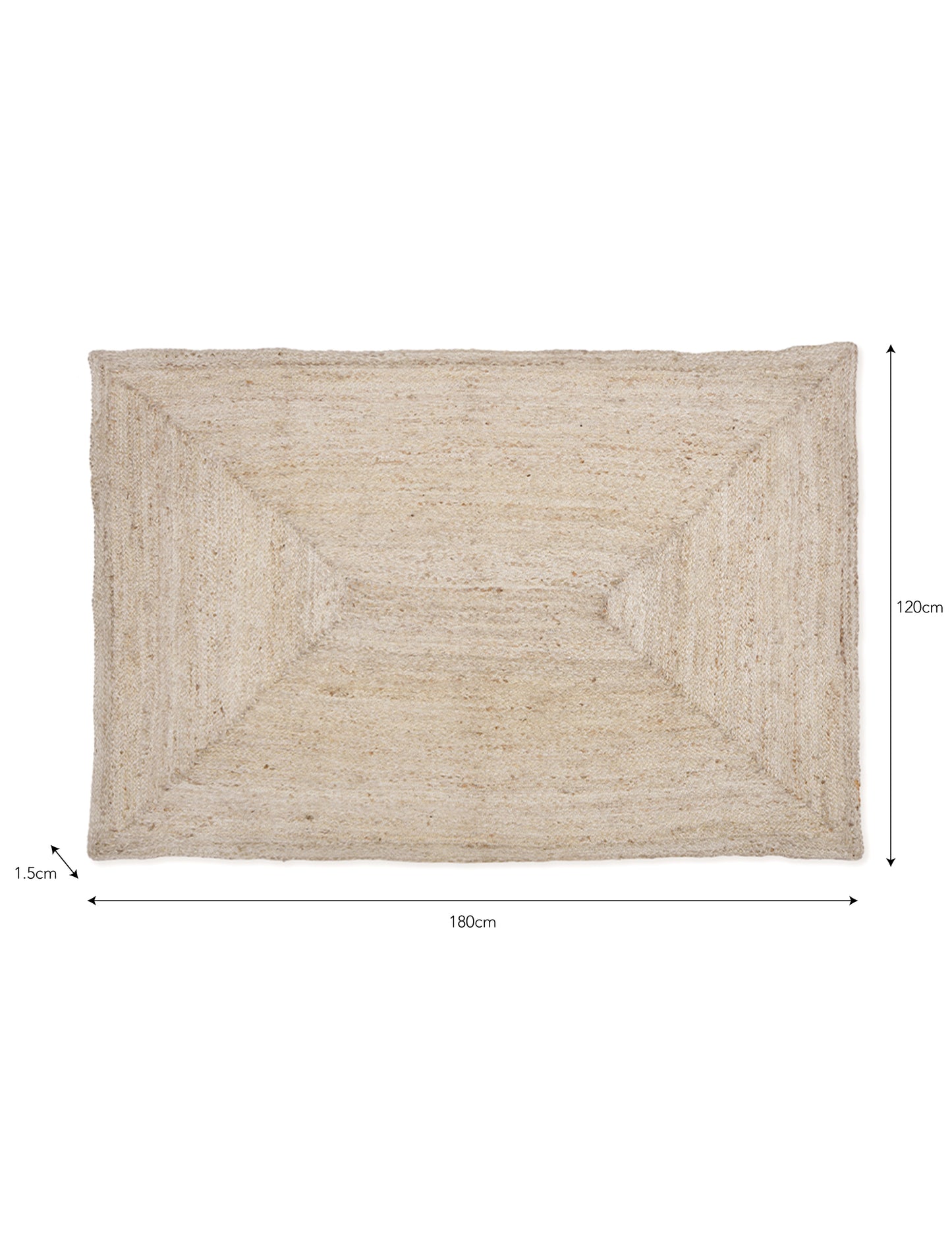Classic Rectangular Jute Rug 120x180cm