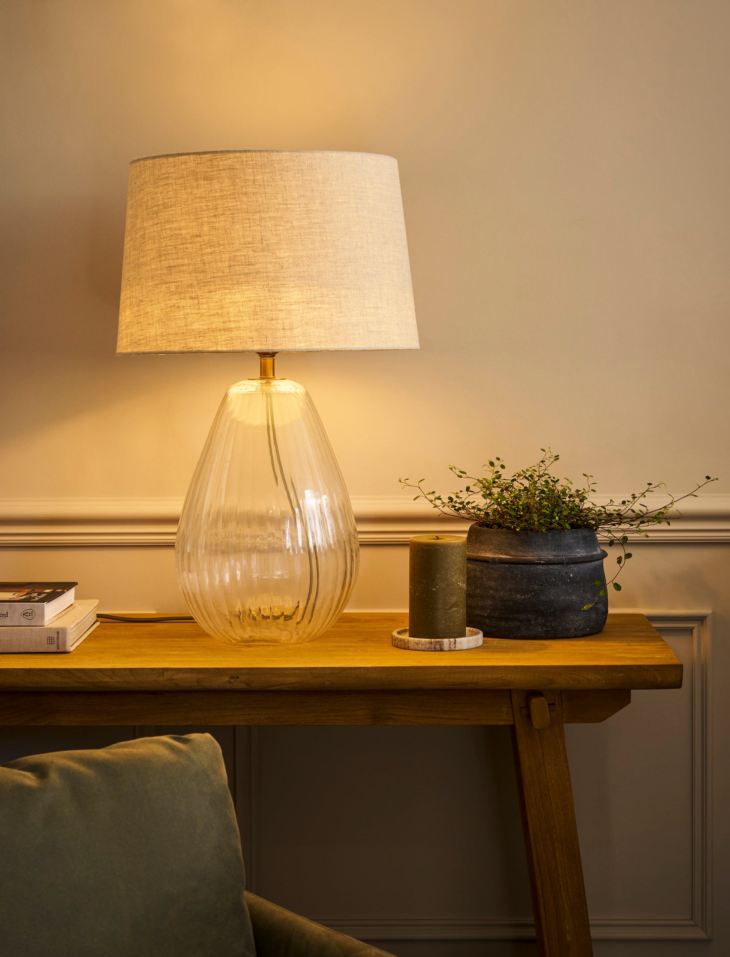 Laurell Glass Table Lamp Clear