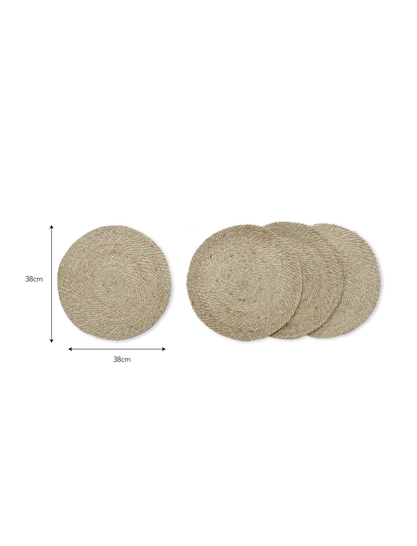 Heyford Placemats Jute Round Set of 4 Natural