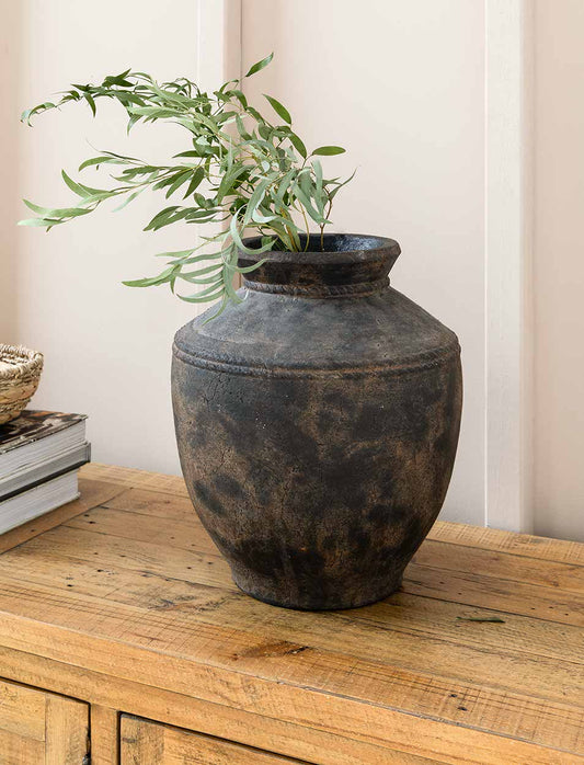 Portesham Vase Large Antique Brown