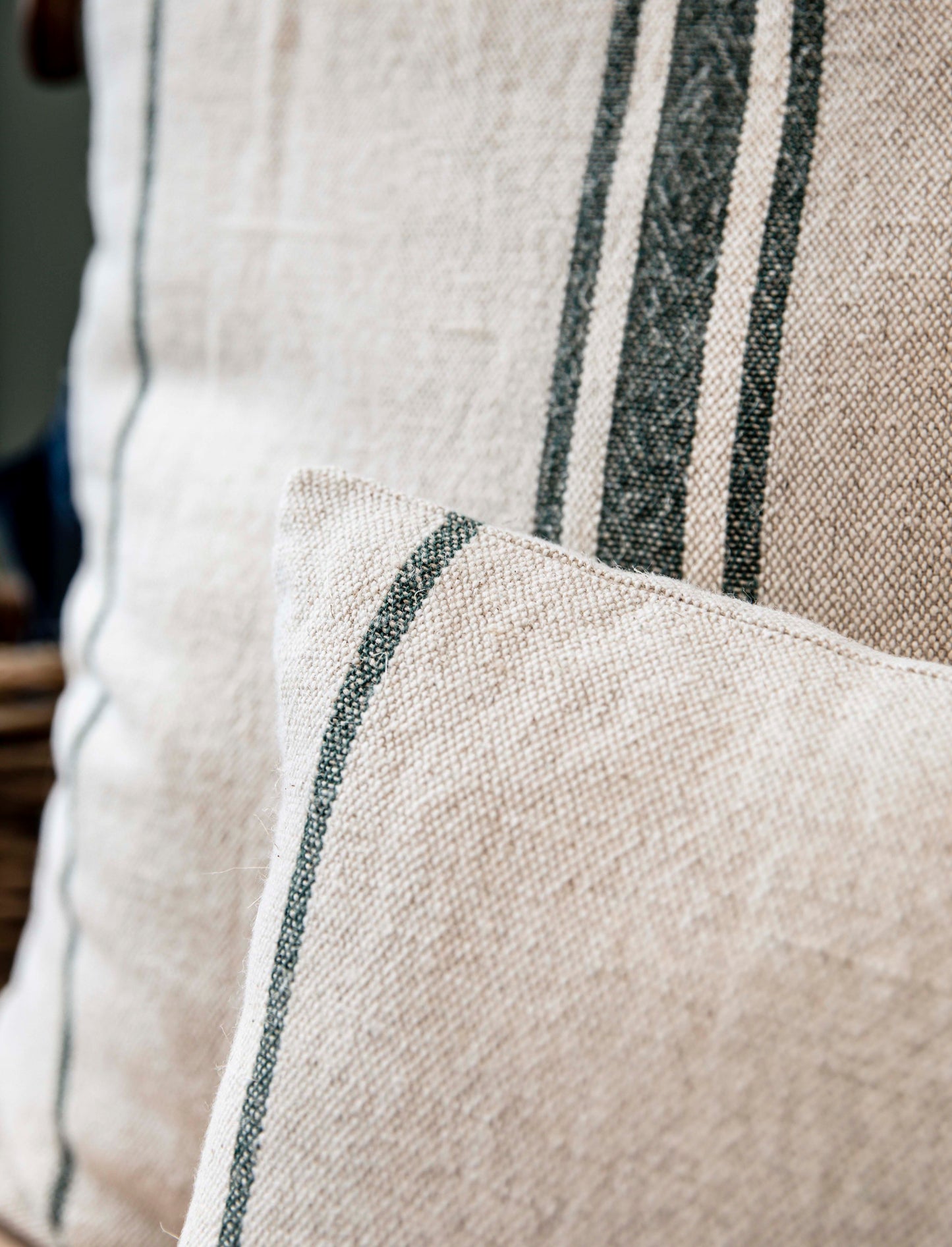 Windrush Stripe Cushion 30x50 Forest Green