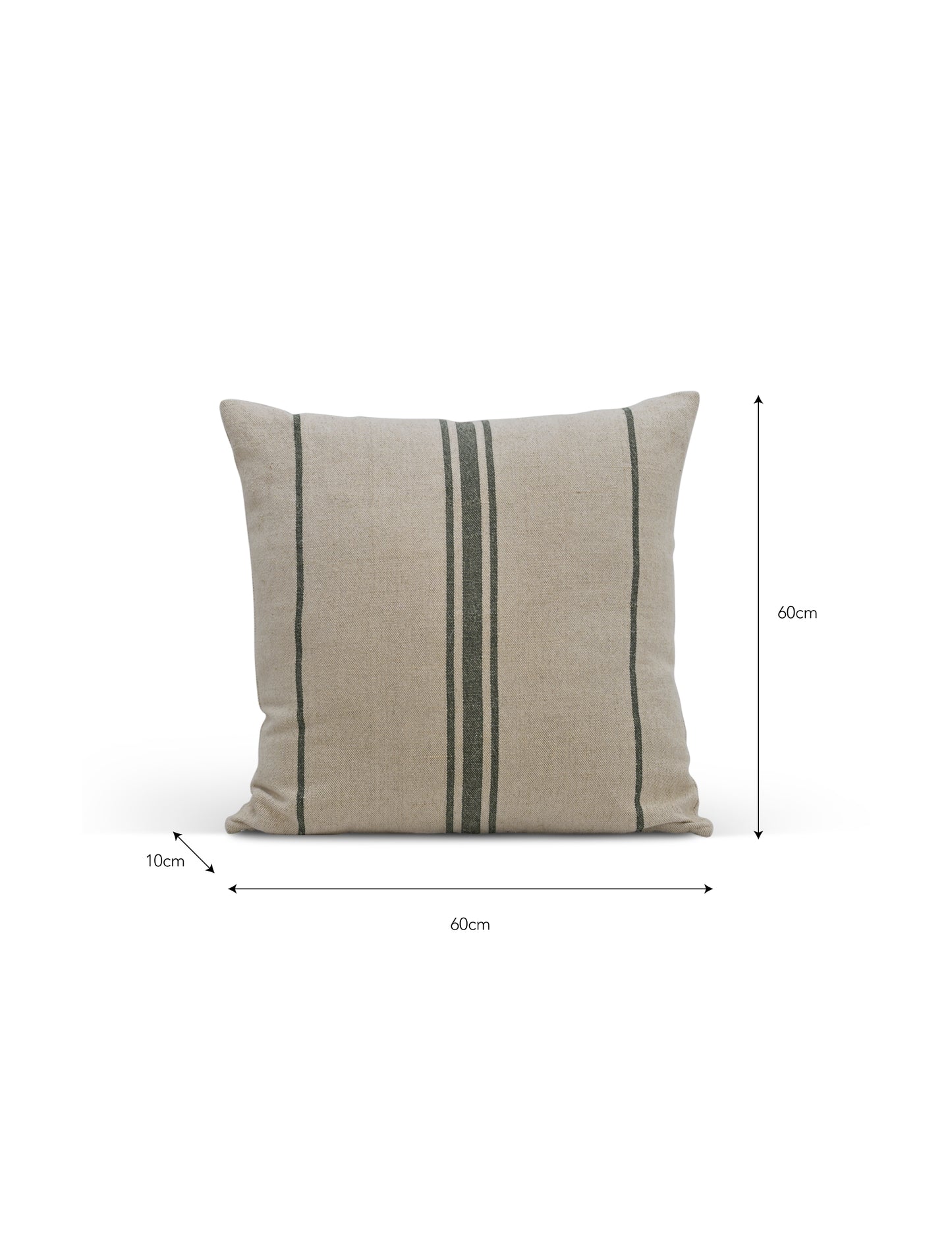 Windrush Stripe Cushion 60x60 Forest Green