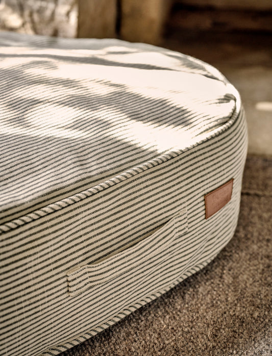 Oaklands Stripe Pet Cushion Oval Large Fern